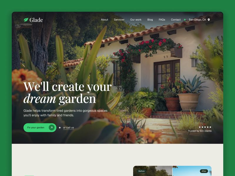 Glade — Peyzaj Tasarımı Web Sitesi Şablonu