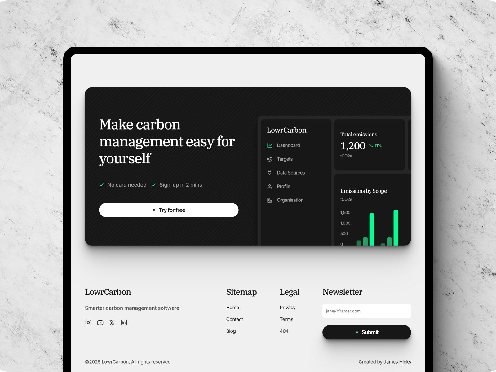 LowrCarbon — SaaS Website Template screenshot 4