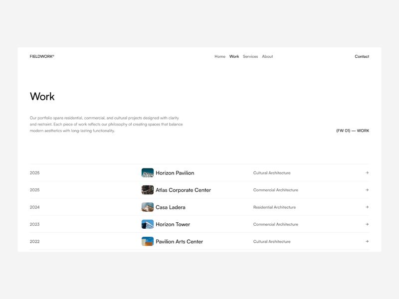 Fieldwork — İşletme Web Sitesi Şablonu - Hover