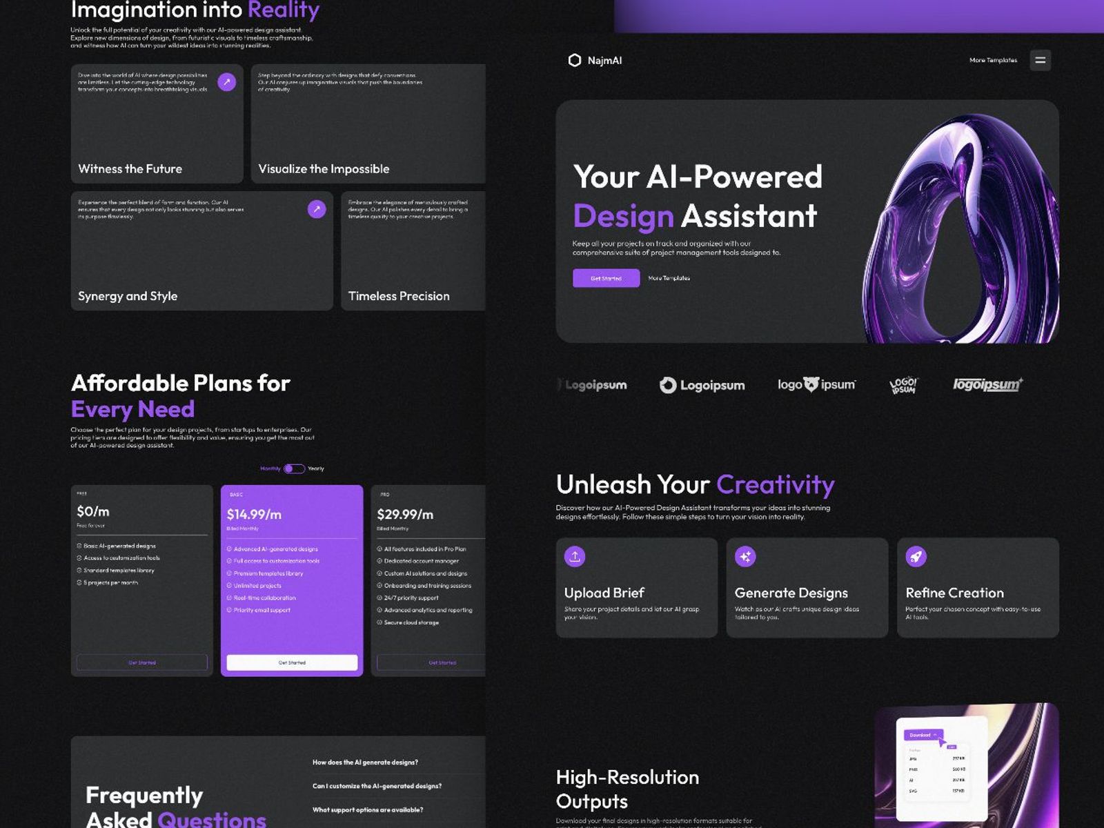 NajmAI — AI SaaS Website Template screenshot 3