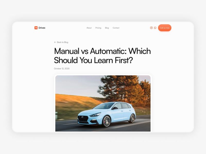Drivex — Sürüş Okulu Web Sitesi Şablonu - Hover