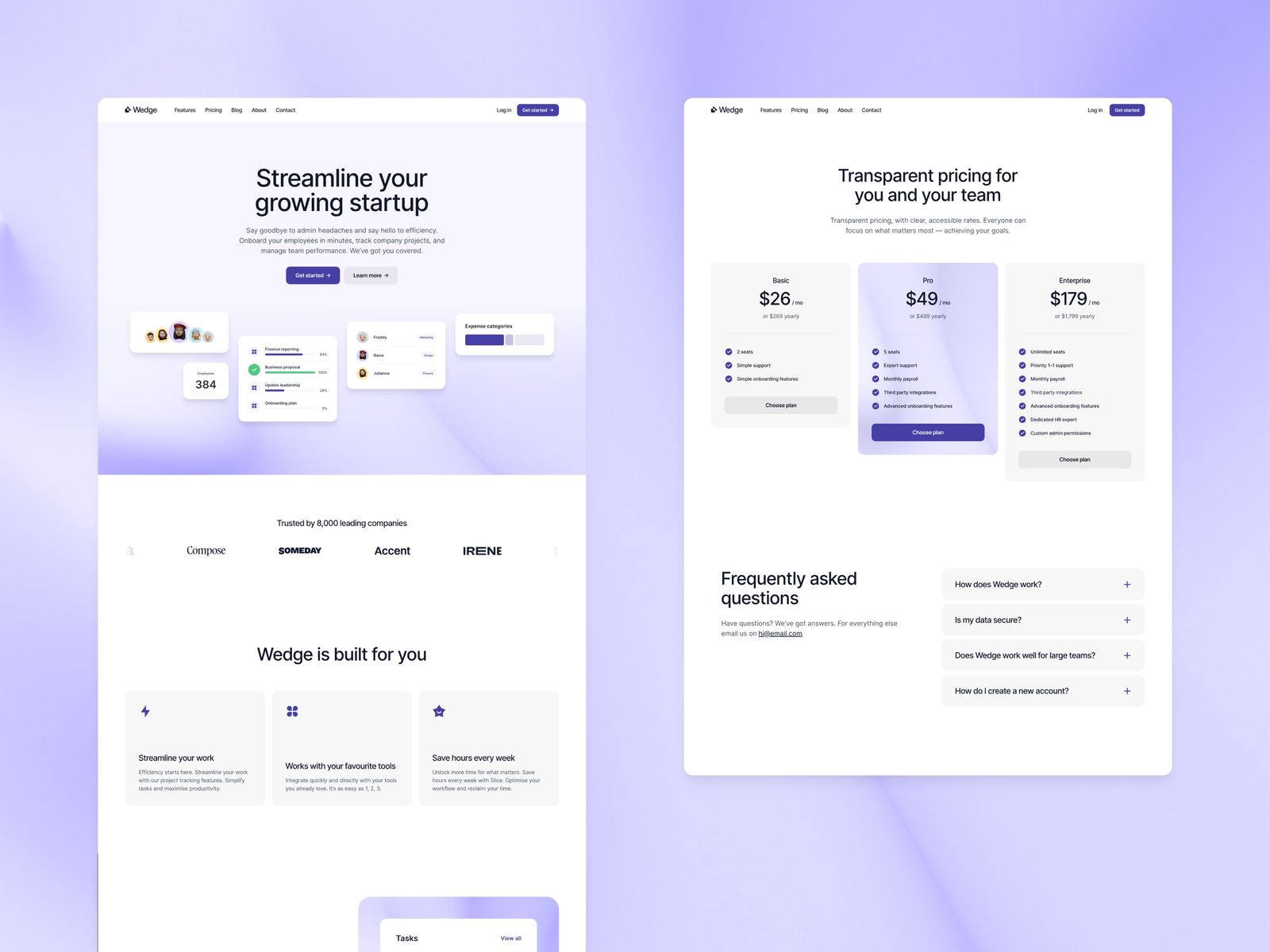 Wedge — SaaS Startup Website Template screenshot 3