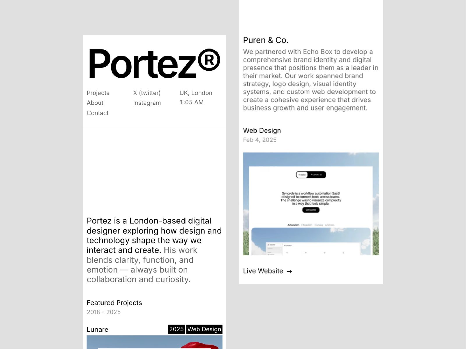 Portez — Portfolio Website Template screenshot 3