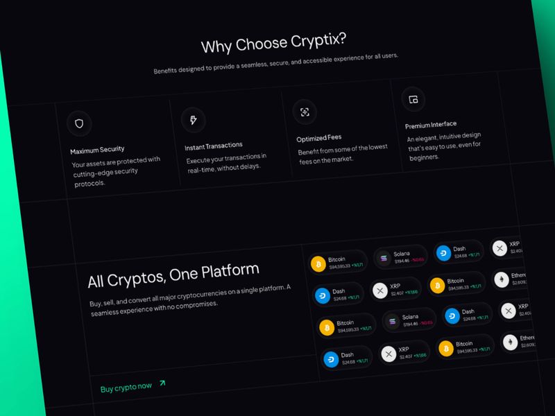 Cryptix — İşletme Web Sitesi Şablonu - Hover