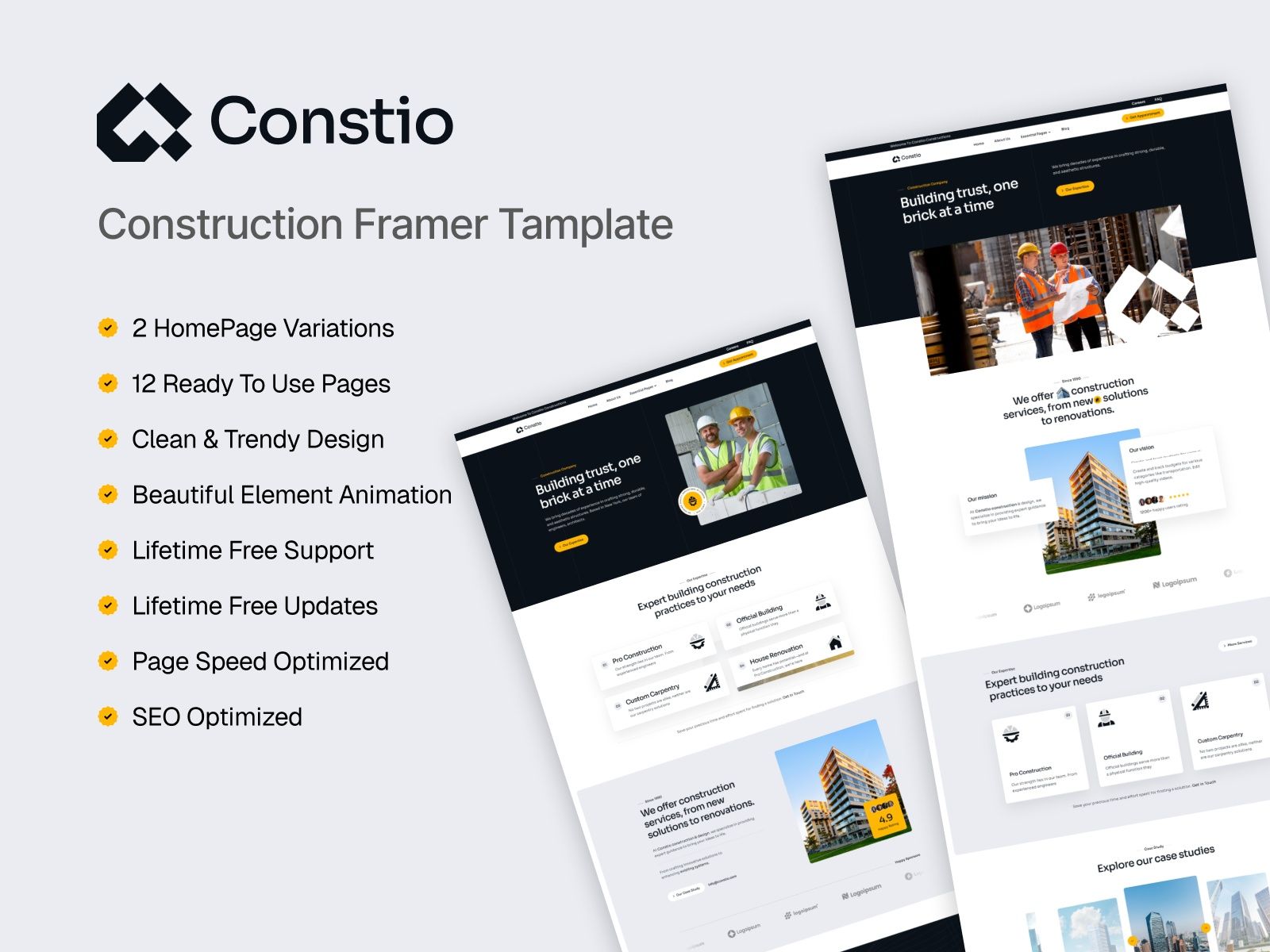 Constio — Business Website Template screenshot 4