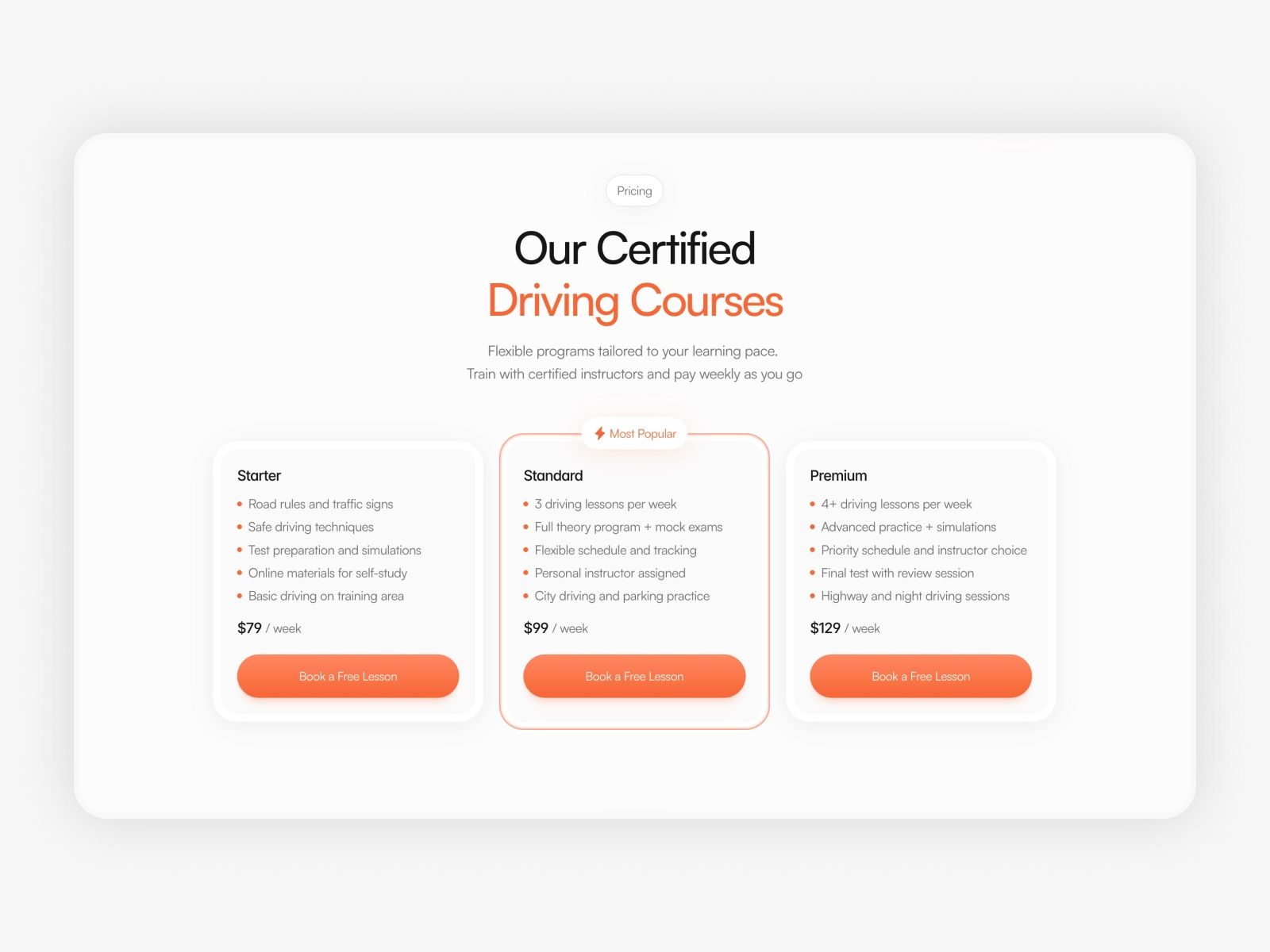 Drivex — Driving School Website Template screenshot 3