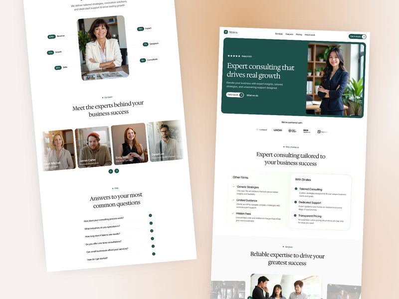 Stratex — Danışmanlık Web Sitesi Şablonu - Hover