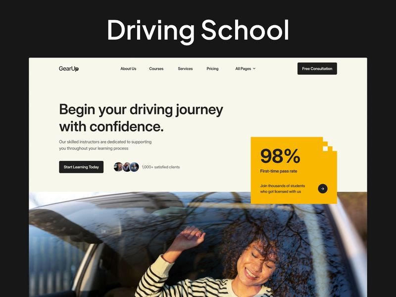 Gearup — Sürücü Okulu Web Sitesi Şablonu