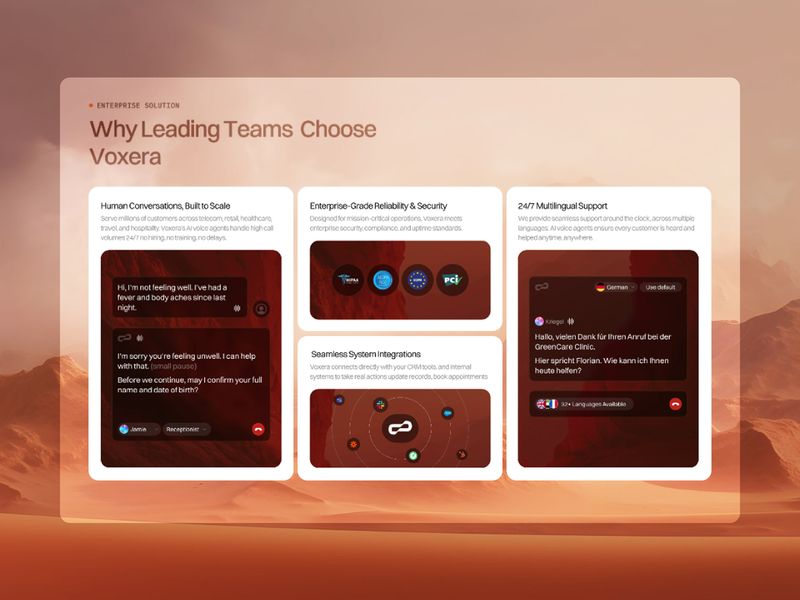 Voxera — AI Ses Ajansı Web Sitesi Şablonu - Hover
