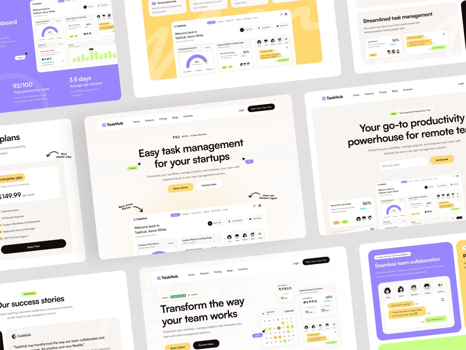 Taskhub — SaaS & Startup Website Template screenshot 3