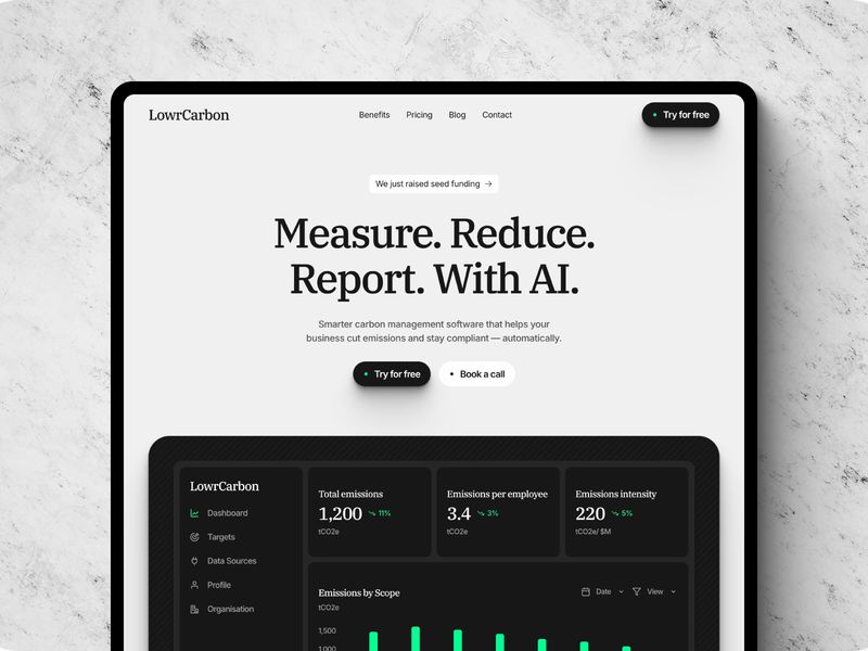 LowrCarbon — SaaS Web Sitesi Şablonu