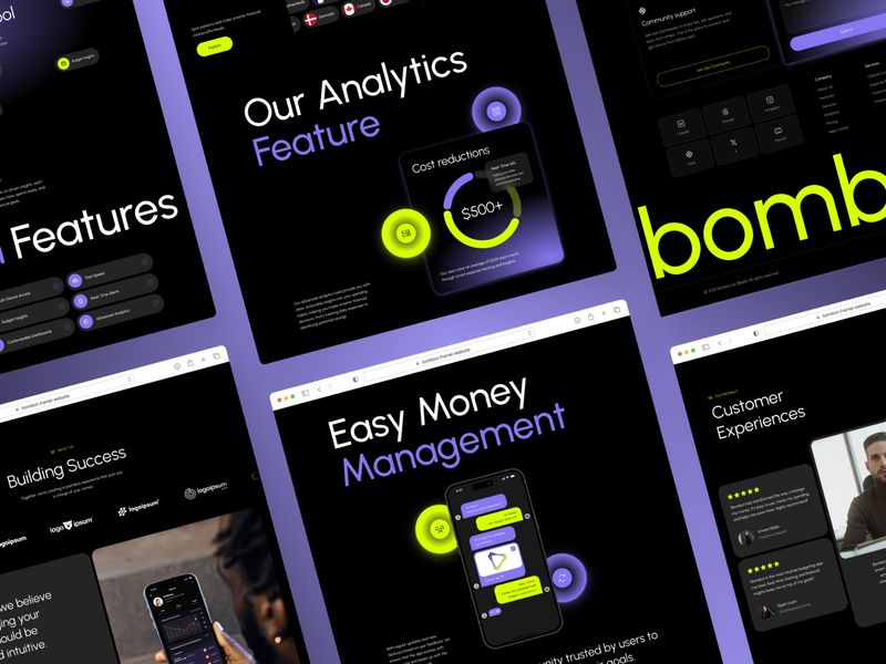 Bombon — Finans Yönetimi Web Sitesi Şablonu - Hover