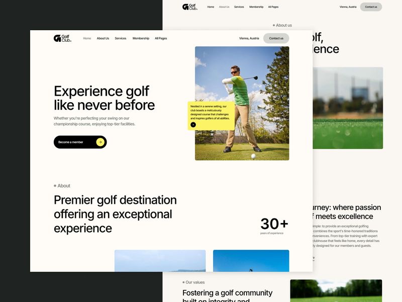 Golf Kulübü — Spor Kulübü Web Sitesi Şablonu - Hover