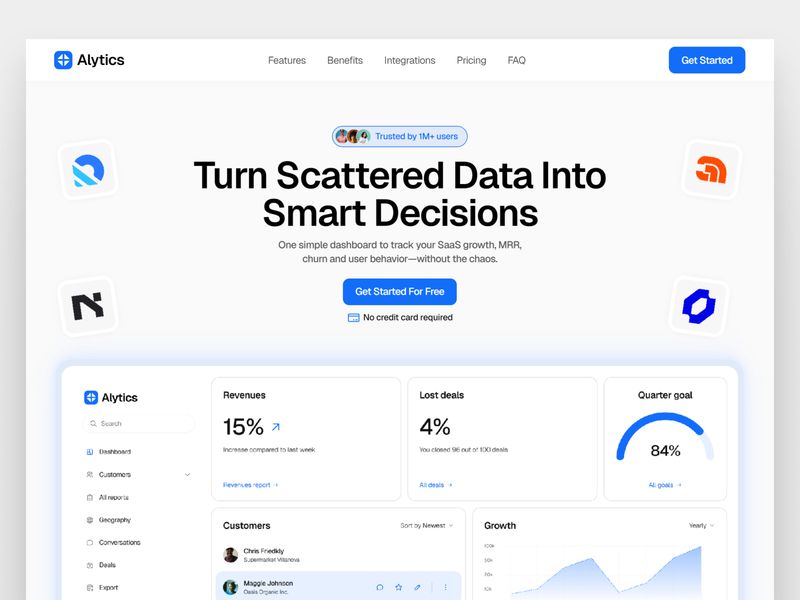 Alytics — SaaS İniş Sayfası Web Sitesi Şablonu