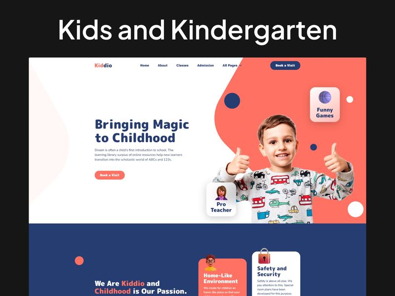 Kiddio — Çocuk Eğitimi Web Sitesi Şablonu