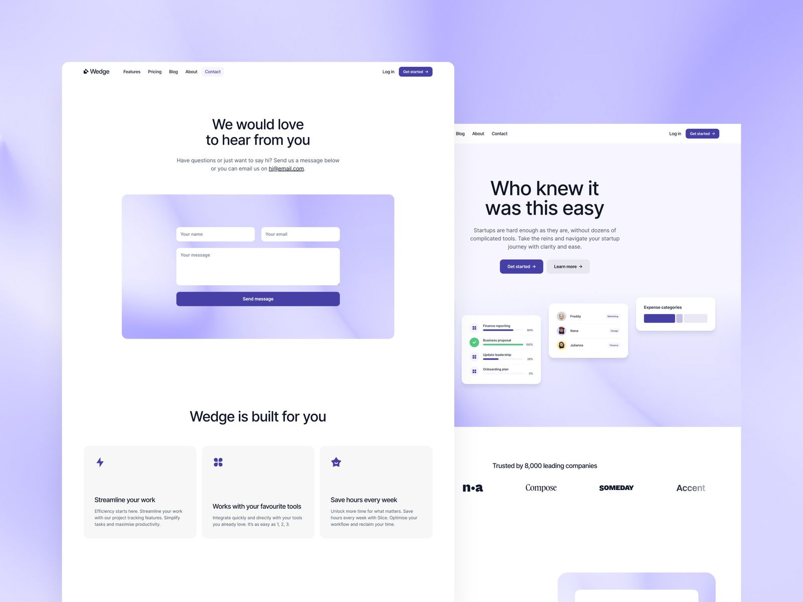 Wedge — SaaS Startup Website Template screenshot 4