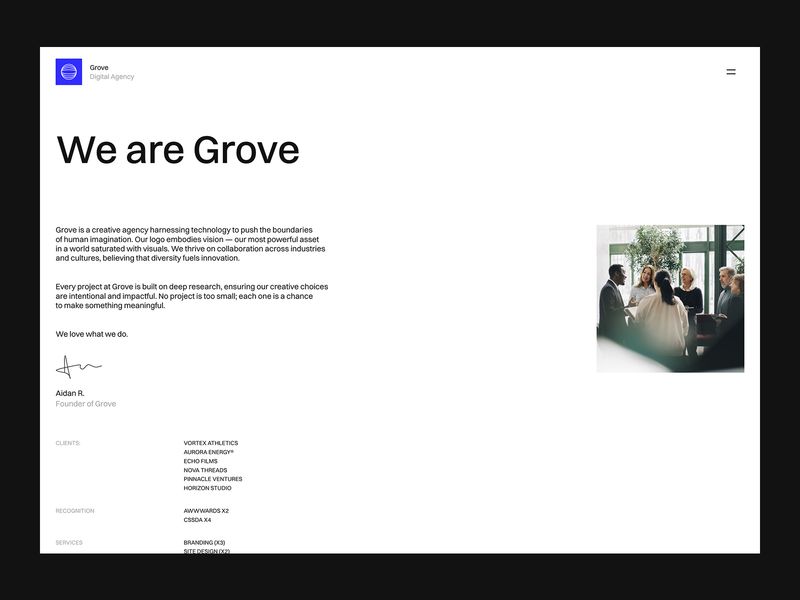 Grove — Portföy Web Sitesi Şablonu - Hover