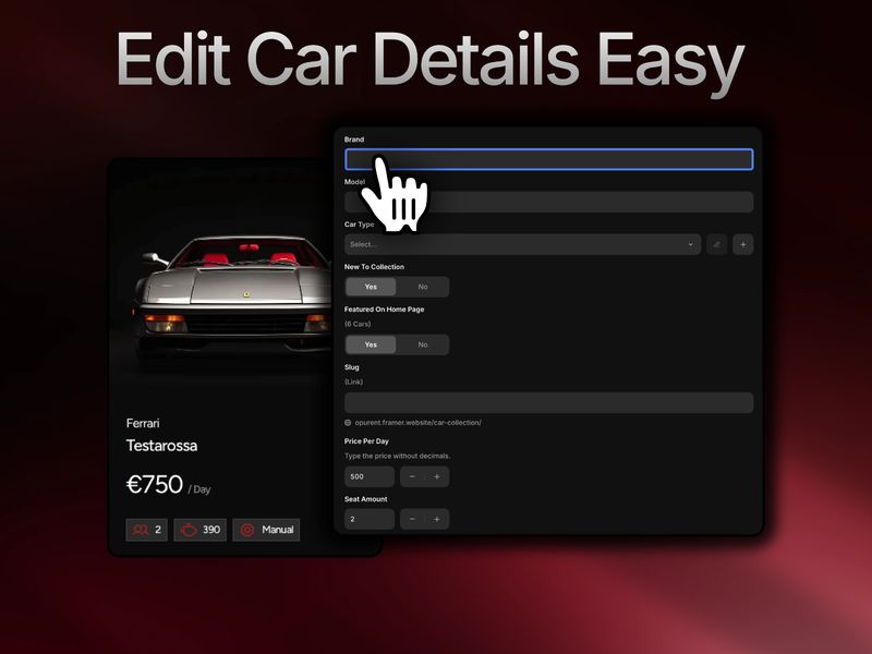 Opurent — Araç Kiralama Web Sitesi Şablonu - Hover