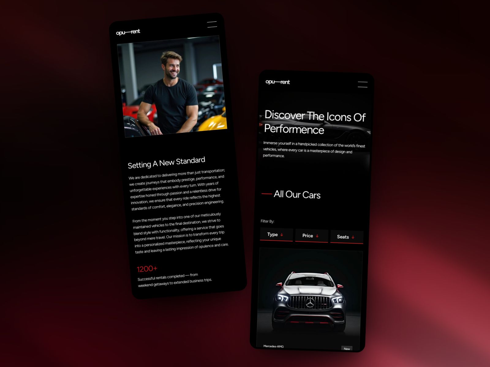 Opurent — Car Rental Website Template screenshot 4