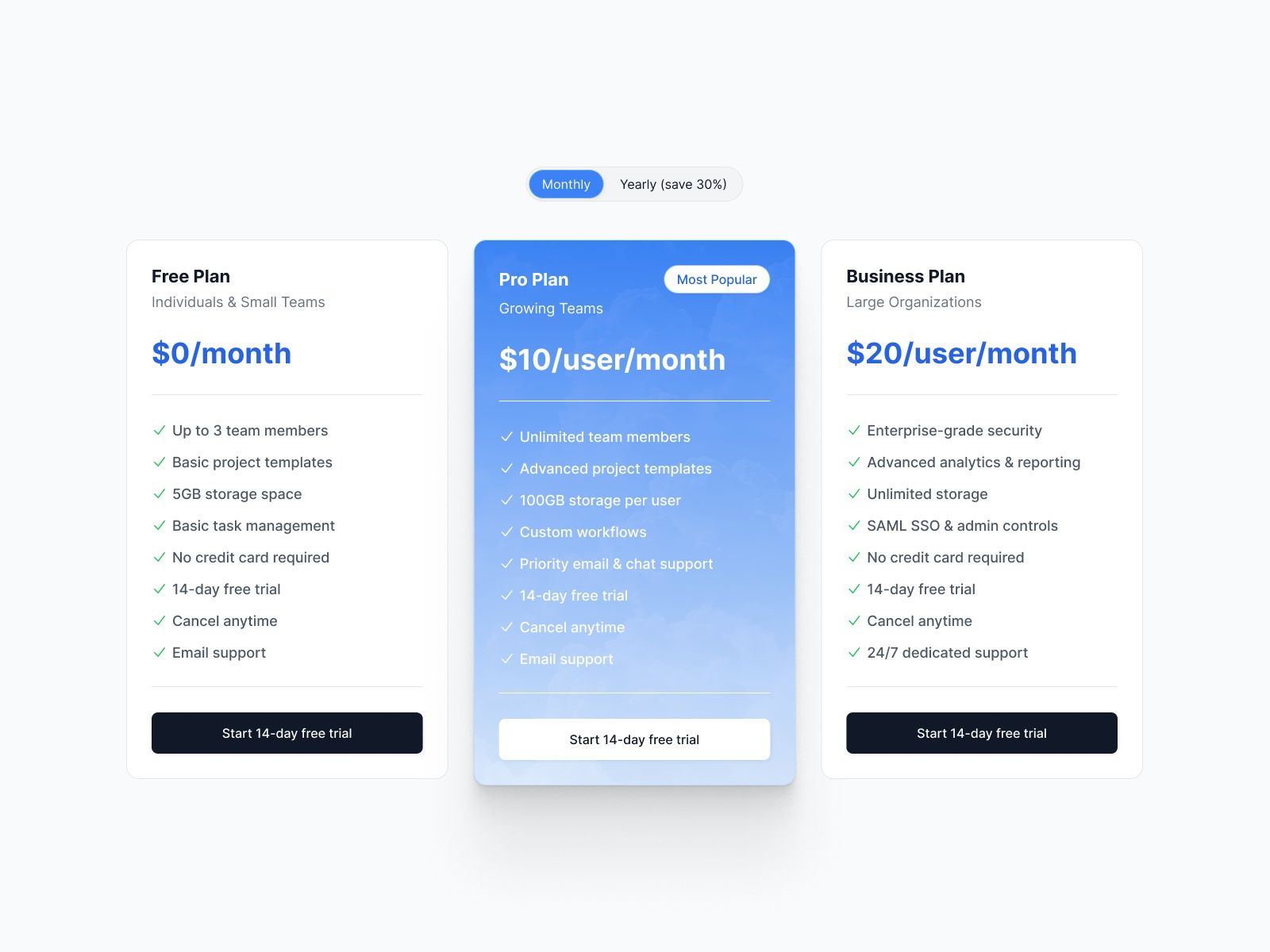 TheTaskFlow — SaaS Website Template screenshot 3
