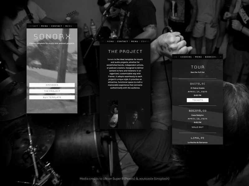 Sonorx — Yaratıcı Web Sitesi Şablonu - Hover