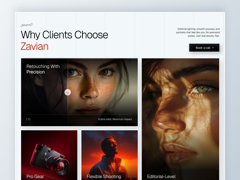 Zavian — Fotoğrafçı Web Sitesi Şablonu - Hover