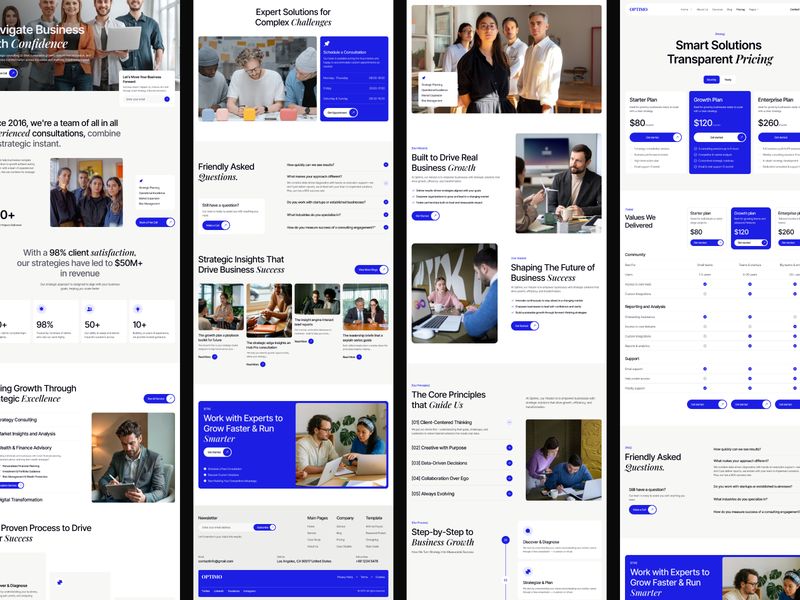 Optimo — Danışmanlık Firması Web Sitesi Şablonu - Hover