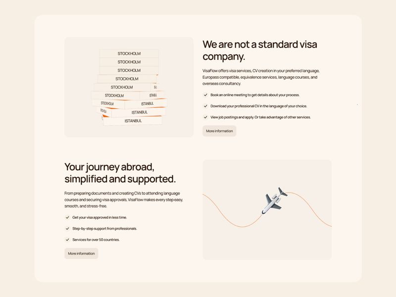 VisaFlow — Danışmanlık Web Sitesi Şablonu - Hover