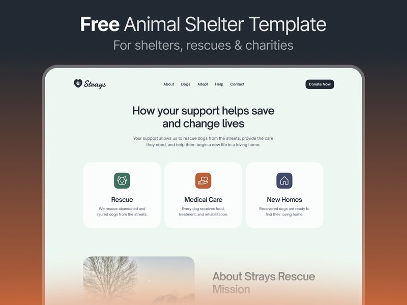 Strays — Topluluk Web Sitesi Şablonu - Hover