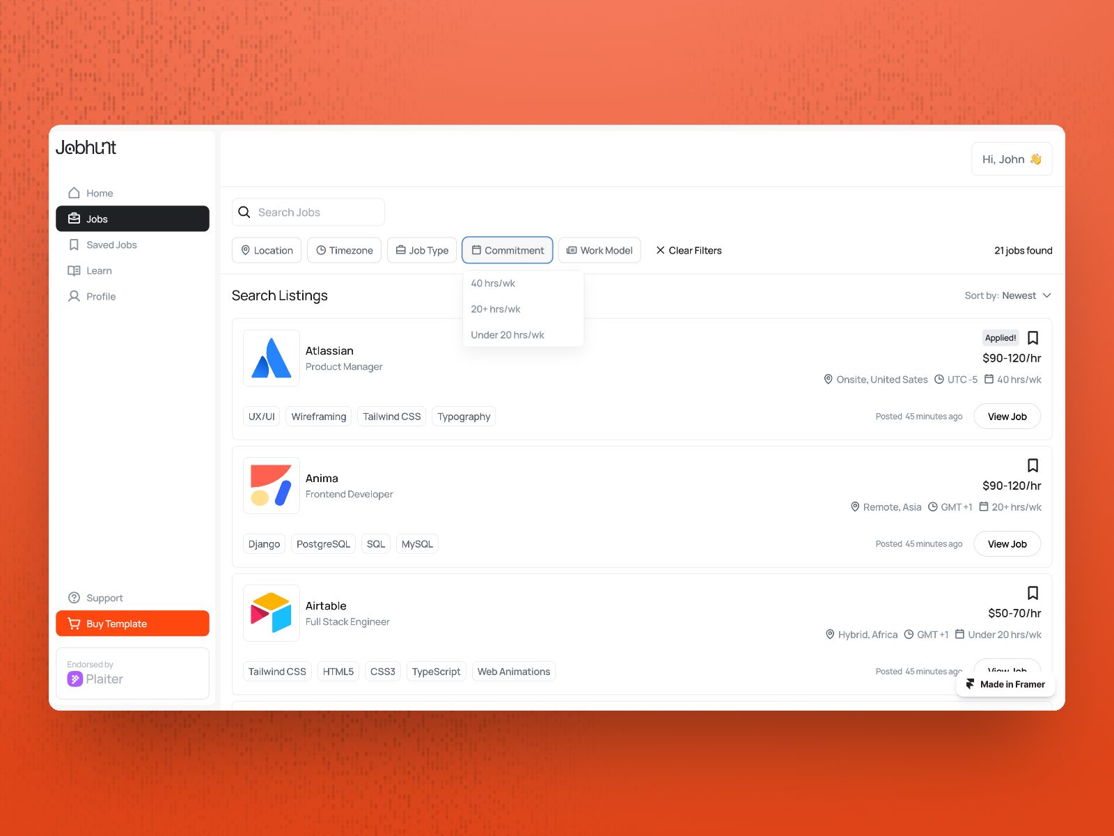Jobhunt — Job Marketplace Website Template screenshot 3