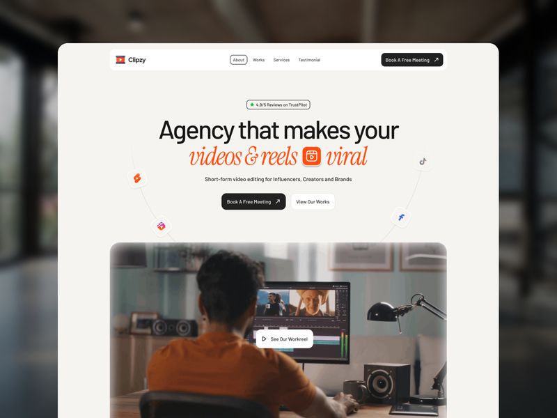 Clipzy — Yaratıcı Web Sitesi Şablonu