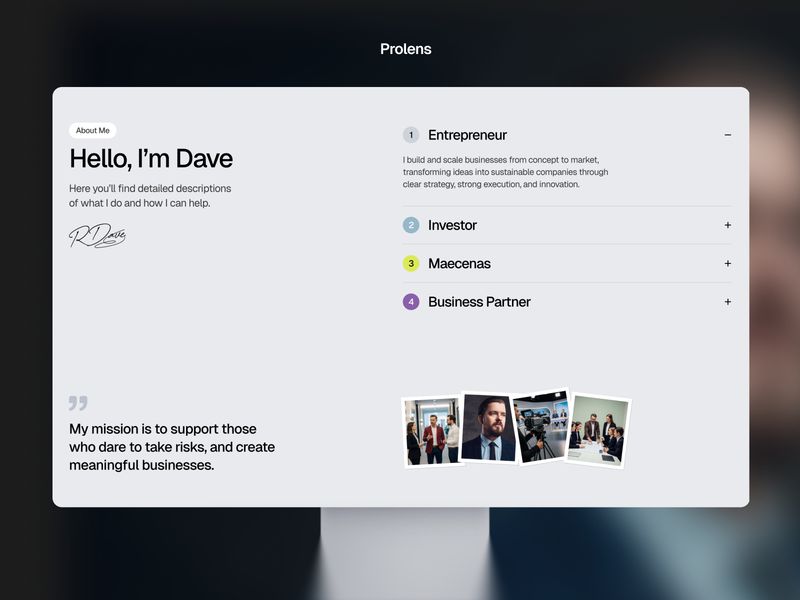 Prolens — Yaratıcı Web Sitesi Şablonu - Hover