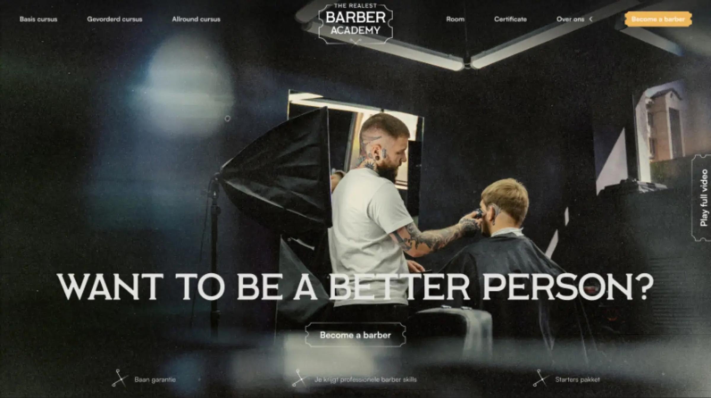 The realest barber academy website design