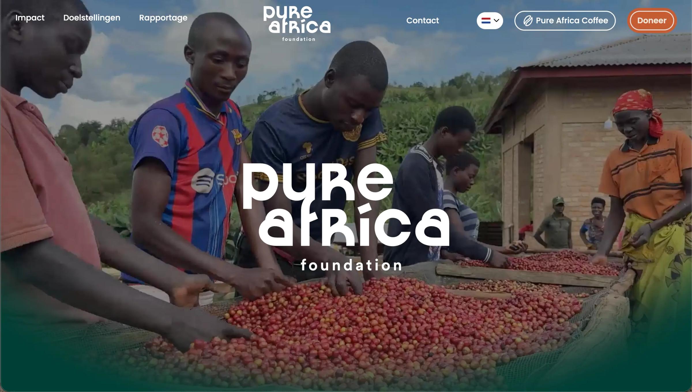 Pure africa foundation website design