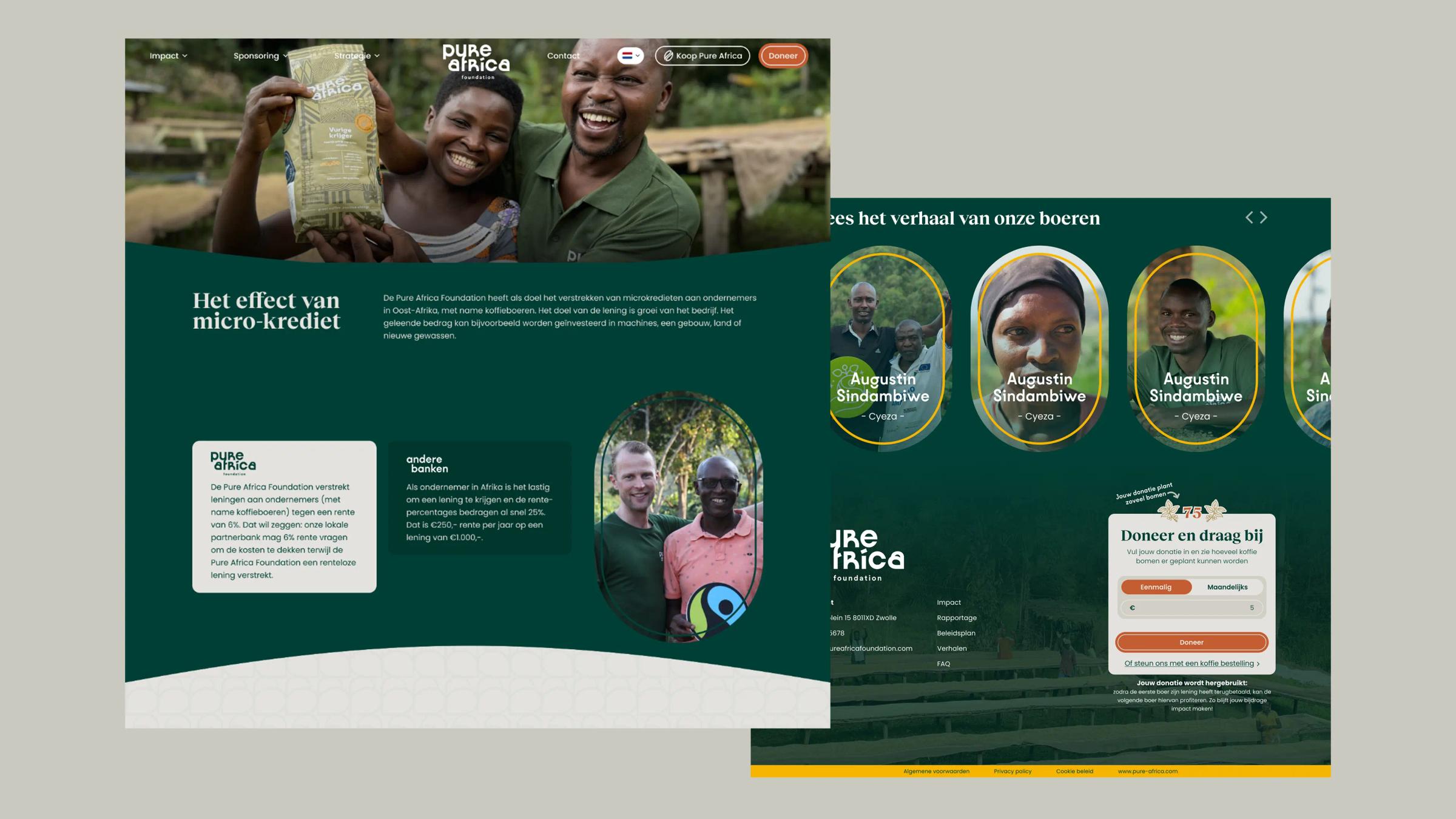 Pure africa foundation design, screen 2