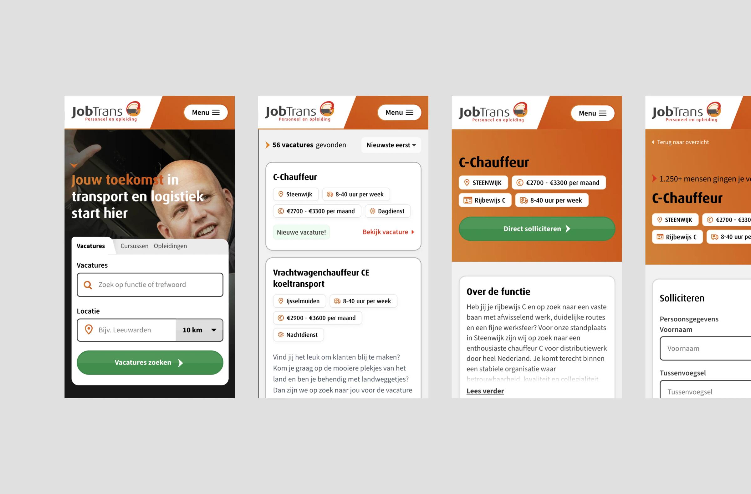 Jobtrans design, screen 3
