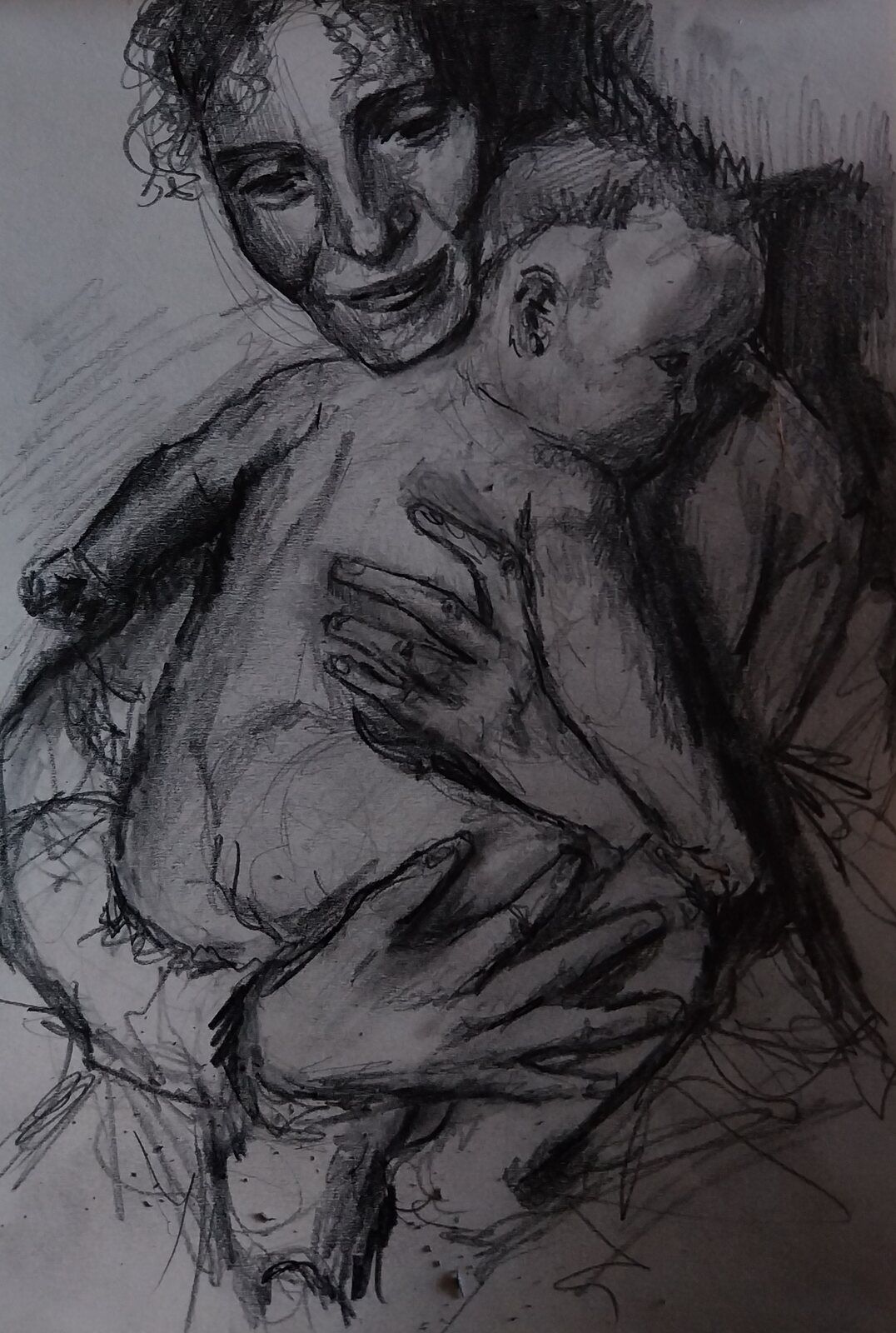 A mother holding her baby