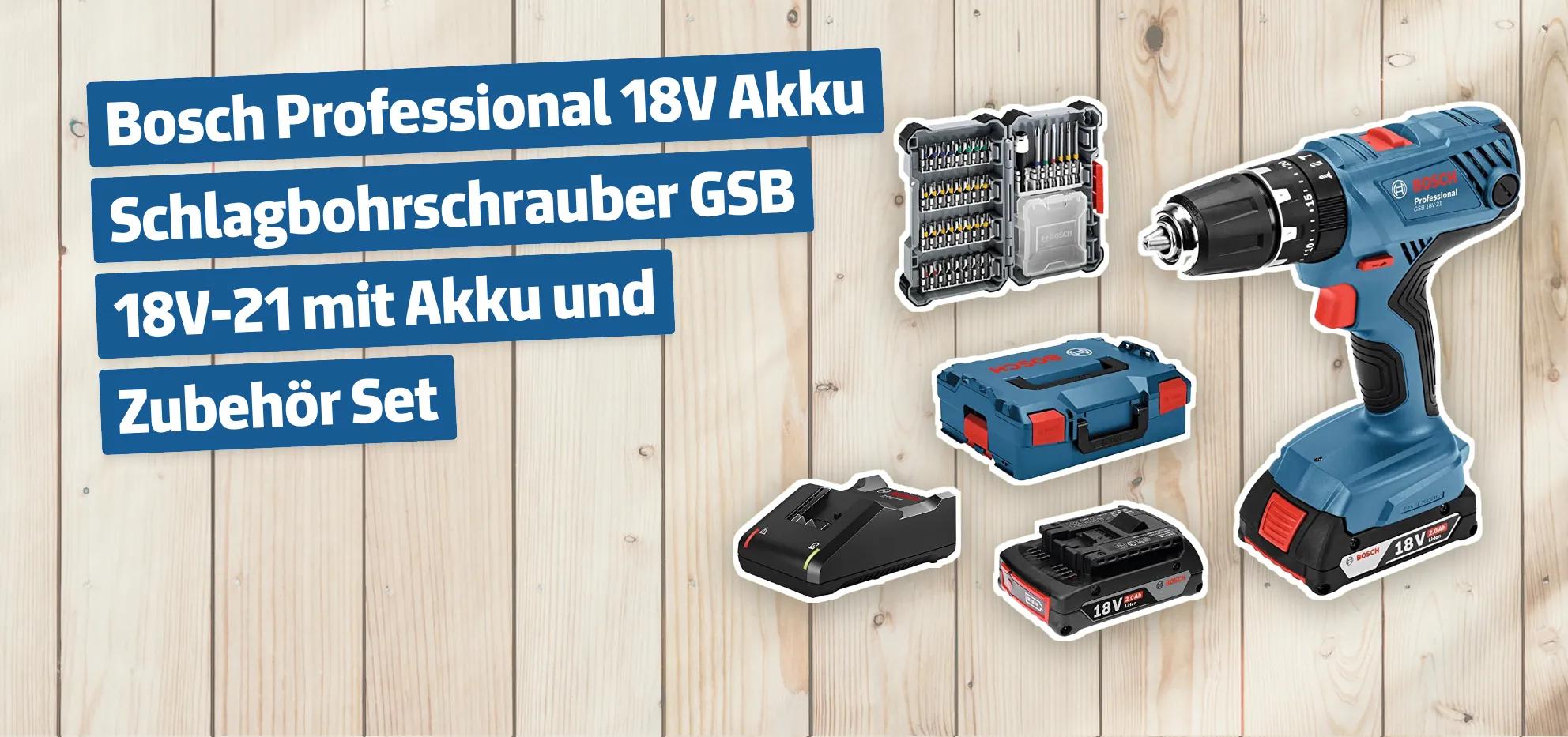 Bosch Professional 18V Akku Schlagbohrschrauber GSB 18V-21 Mit Akku Und ...