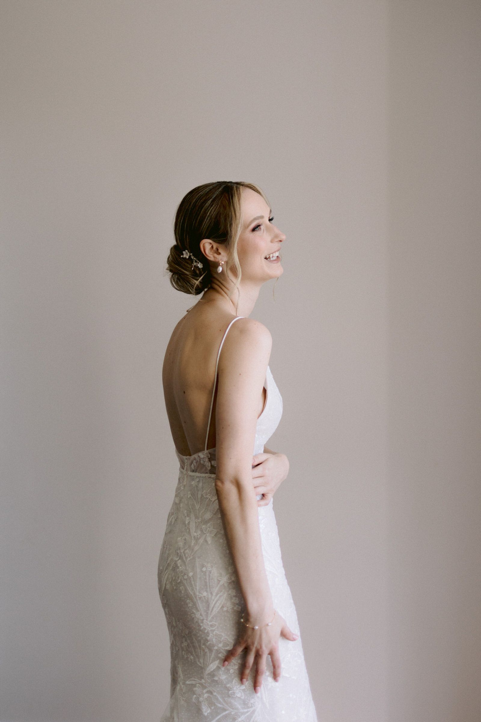 Bride getting portrait in London ontario captured by happix Media Production