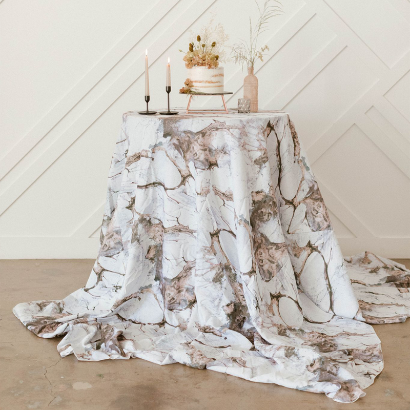 Round table with elegant linen