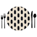 Black Abstract Oval - Placemat Chargers