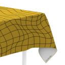 Yellow Wavy Grid - Table Linens