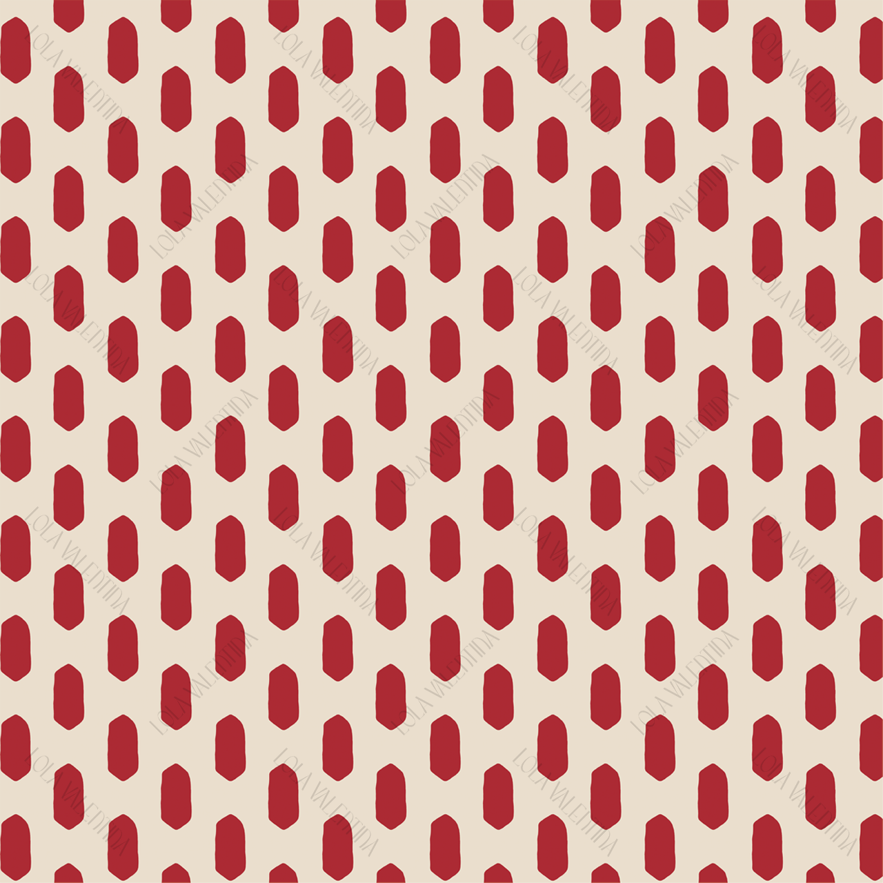 Red Abstract Oval