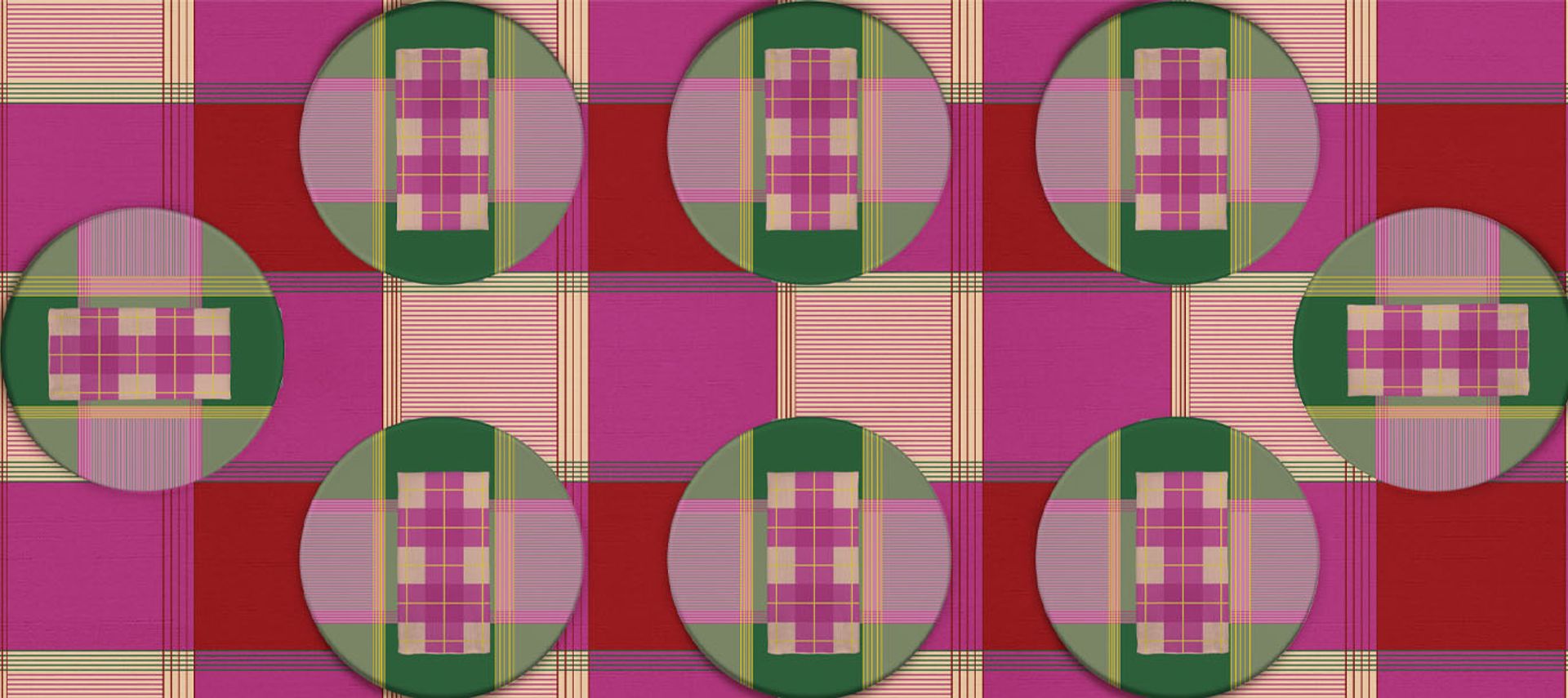 Rose Violet Mod Plaid fabric swatch pattern
