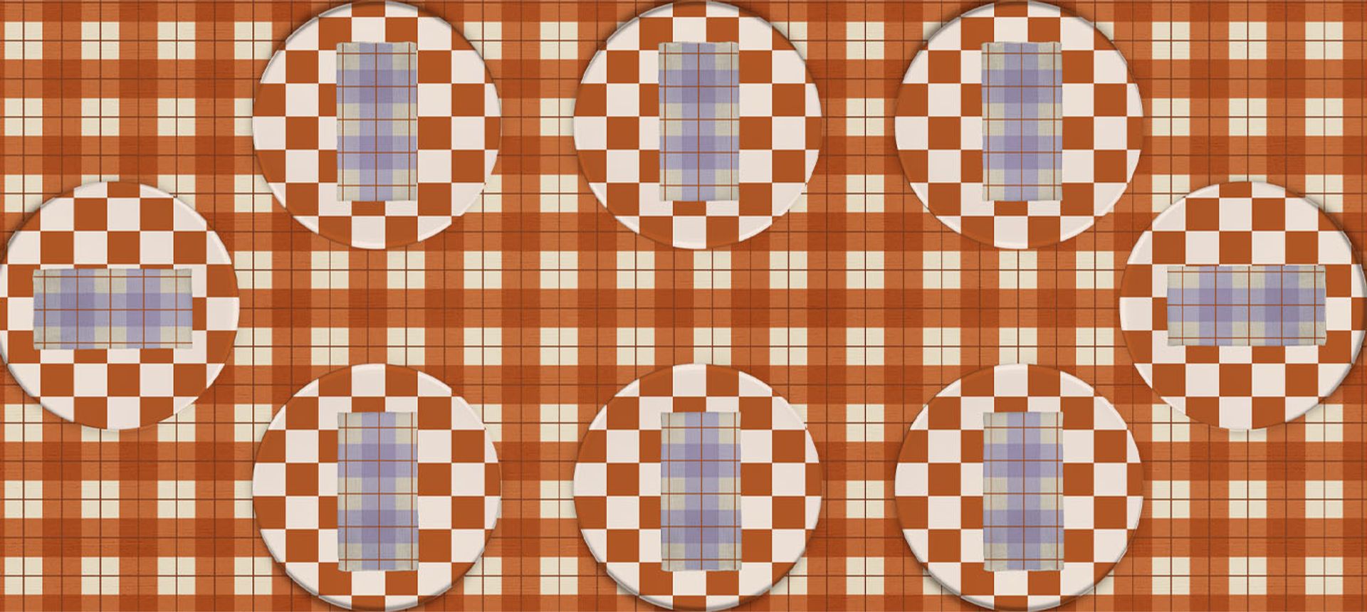 Terracotta Mod Plaid fabric swatch pattern
