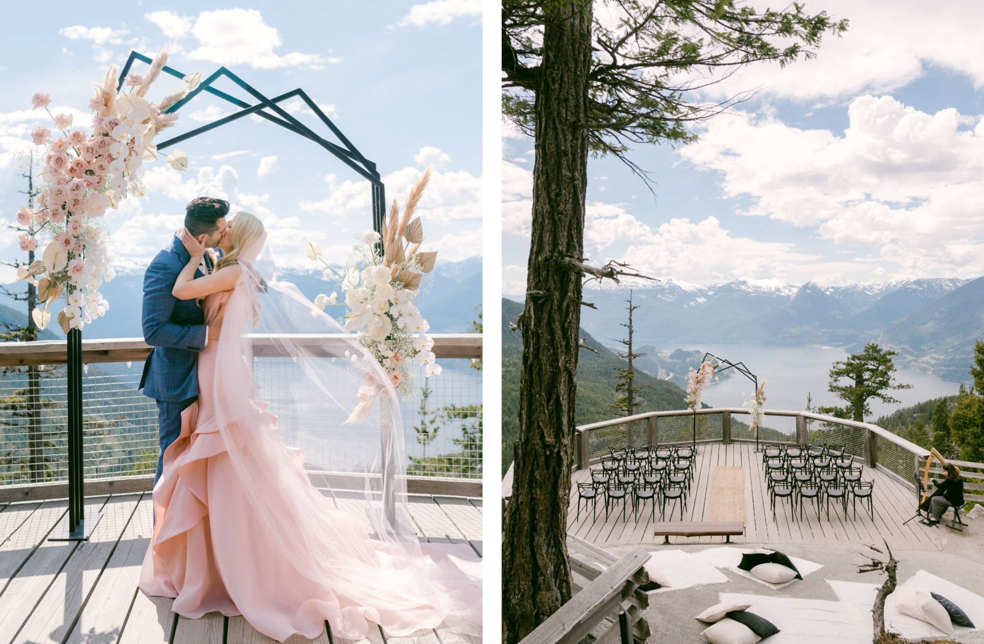 Whistler Canada wedding reception setup