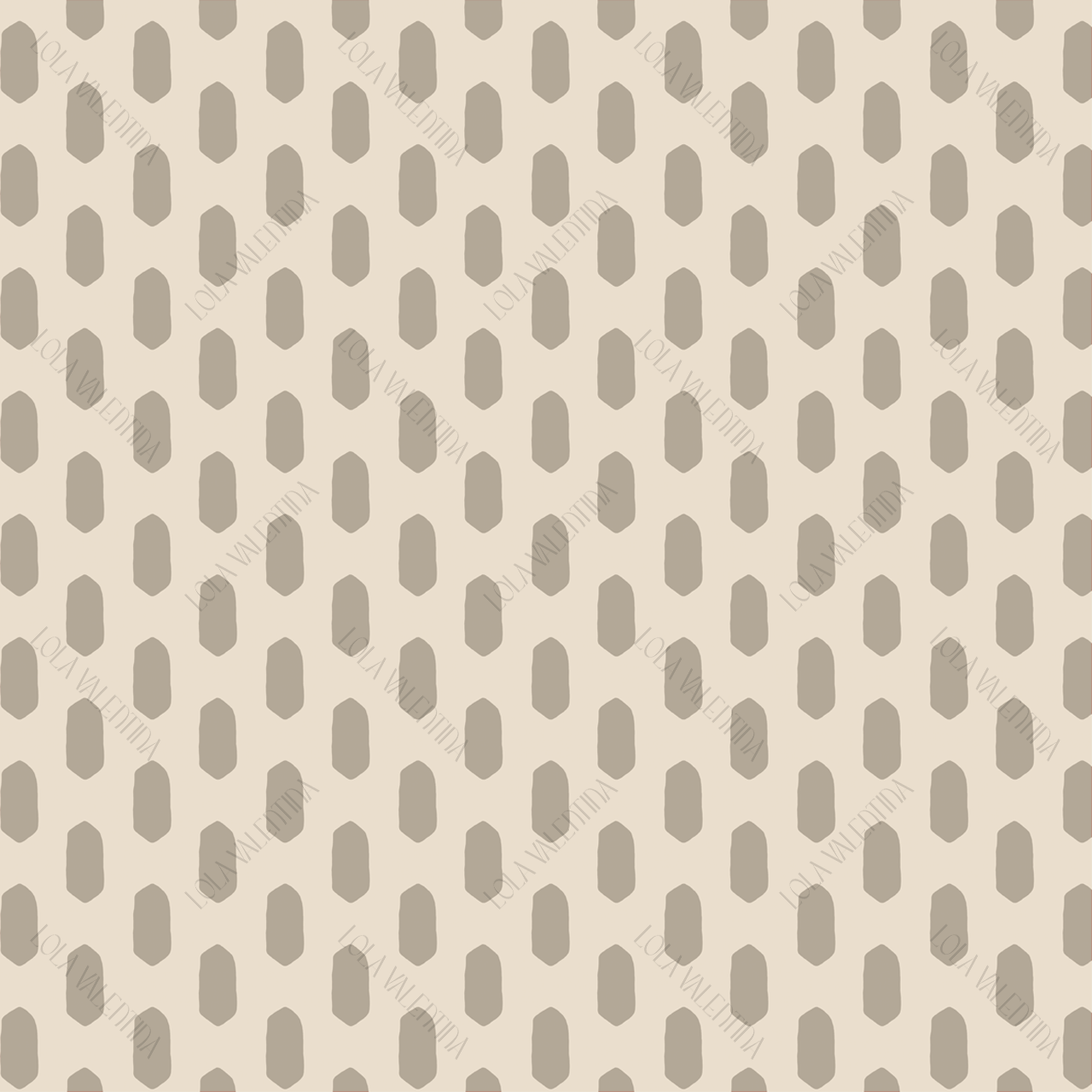 Beige Abstract Oval