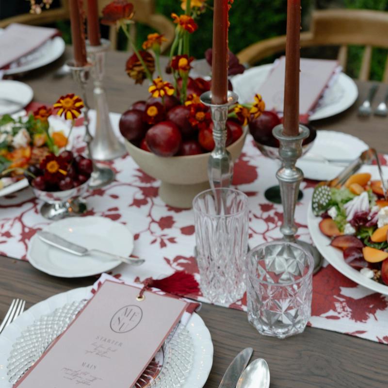 Cherry Southern Garden table runner
