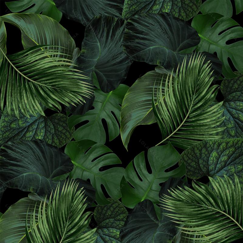 Round table with green botanical linen