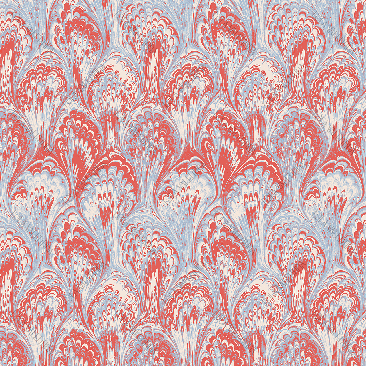 Coral Light Blue Ebru